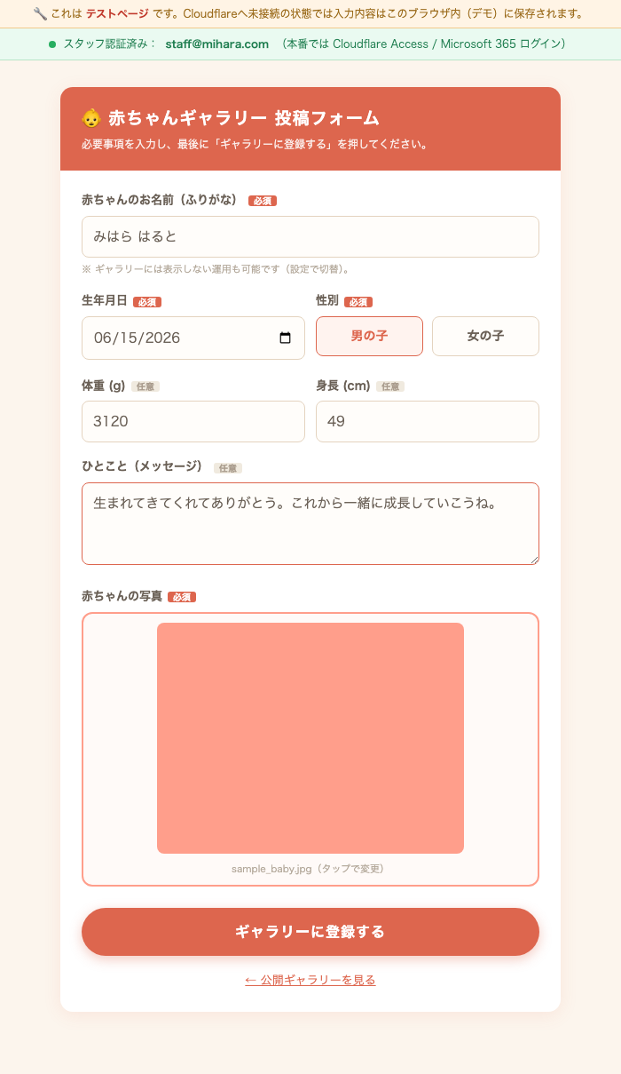 写真を選択しプレビューが表示された状態